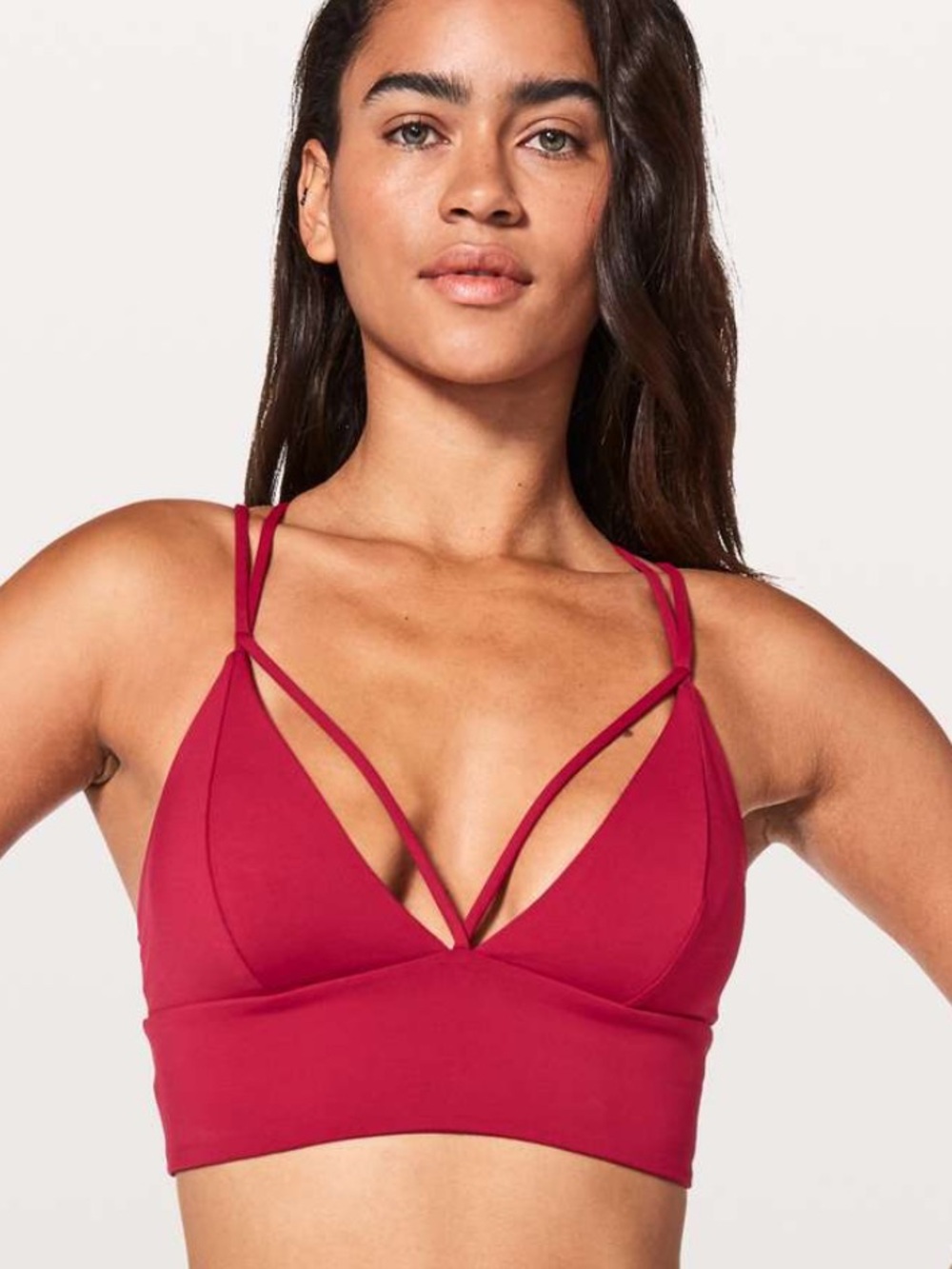 lululemon athletica Strappy Pushing Limits Bra — Ruby